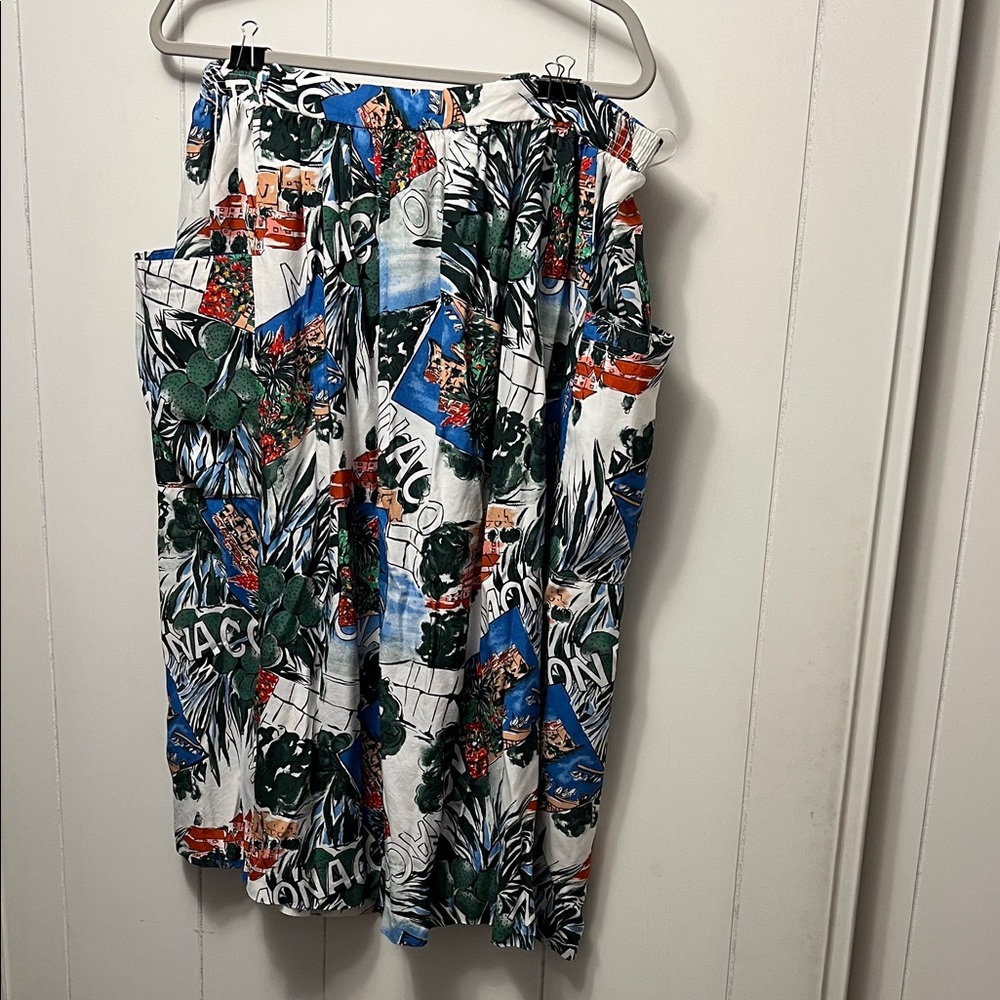 Vintage Monaco campus casuals of California Tropical Print Women's Skirt XXL